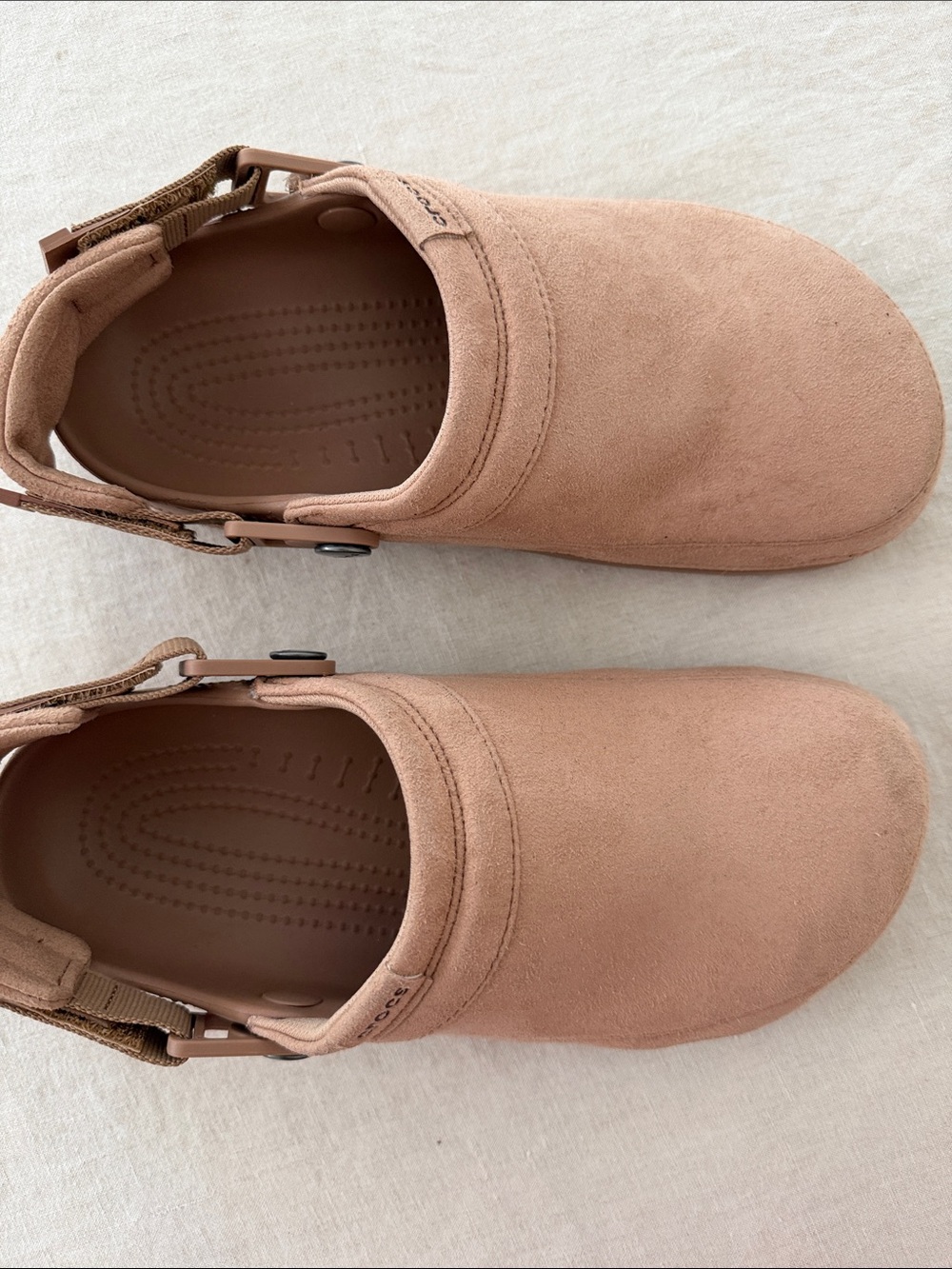 CROCS Women's Suede Platform Clogs in Light Brown - Picture 3 of 5